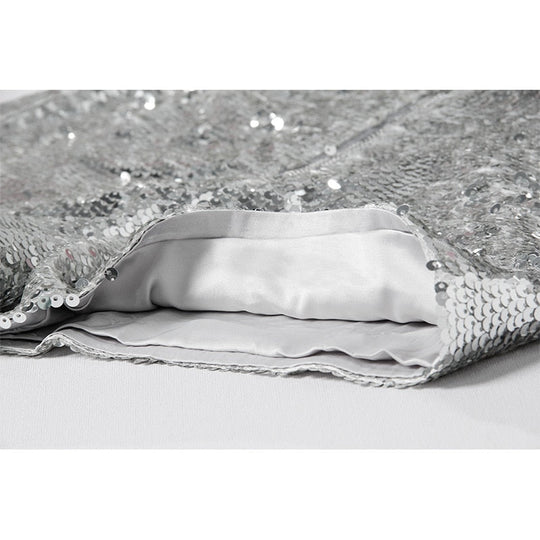 EB | Pailletten Shorts Hohe Taille Oring Reißverschluss Front Bodycon