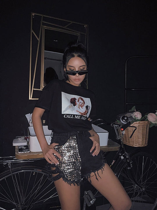 EB | Rivet Denim Shorts Aushöhlen
