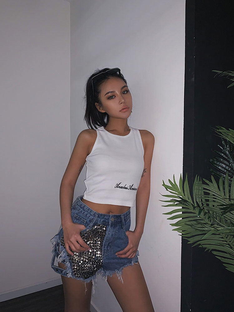 EB | Rivet Denim Shorts Aushöhlen