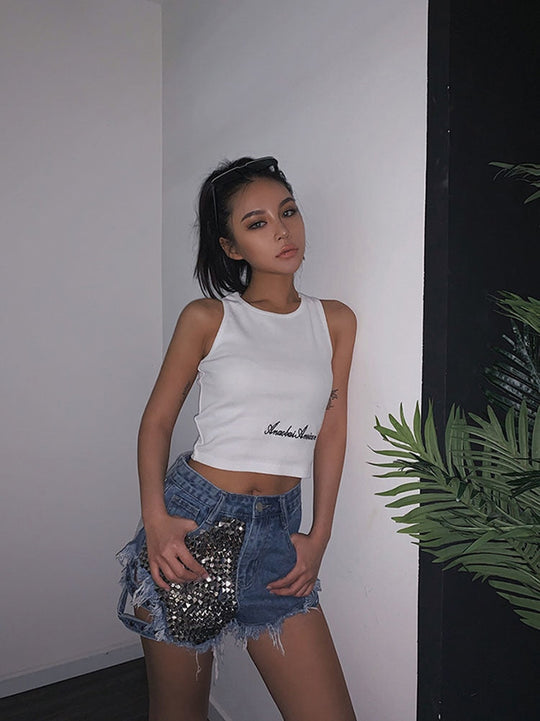 EB | Rivet Denim Shorts Aushöhlen