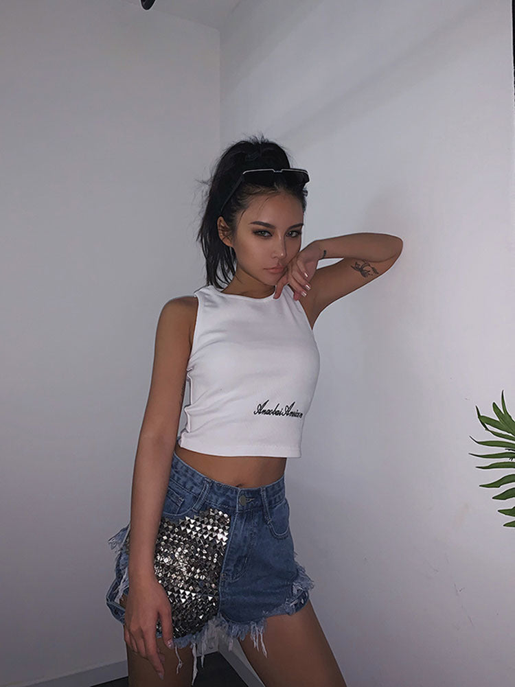EB | Rivet Denim Shorts Aushöhlen