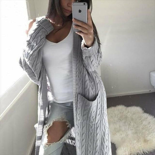 EB | Warme Lange Strickjacke
