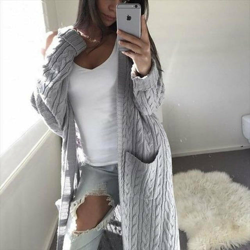 EB | Warme Lange Strickjacke
