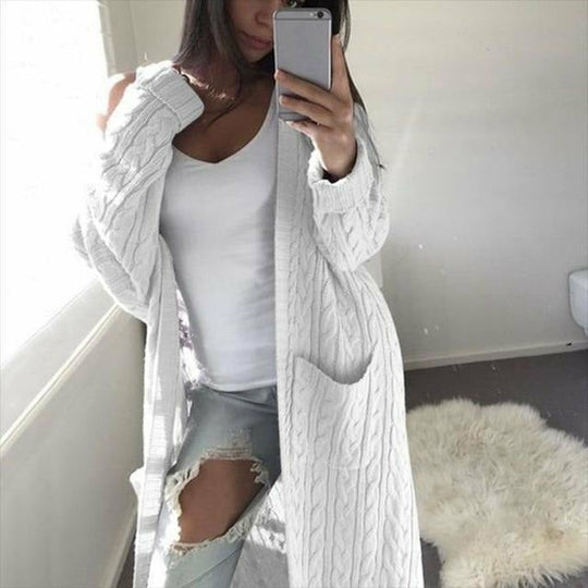 EB | Warme Lange Strickjacke für Gemütliche Tage