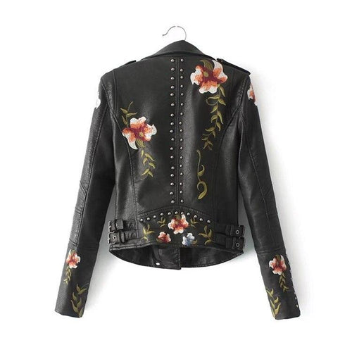 EB | Geblümte Lederjacke