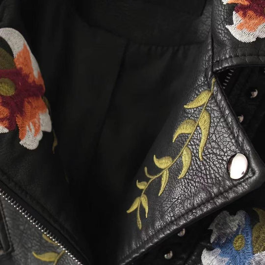 EB | Geblümte Lederjacke