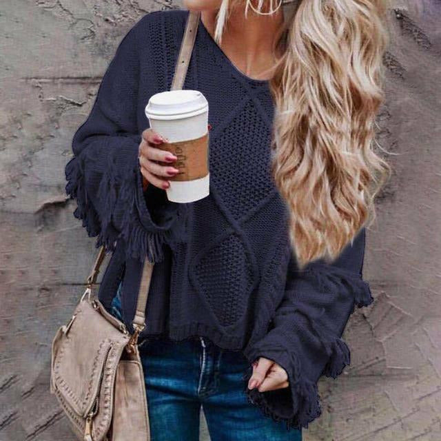 EB | Loose Fransenpullover