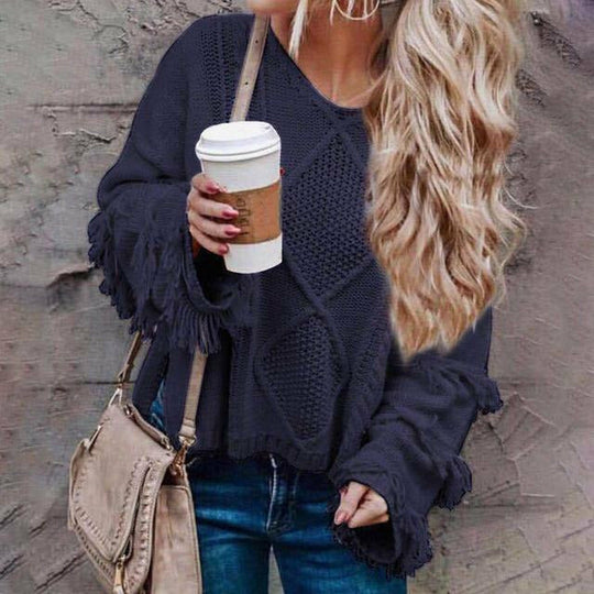 EB | Loose Fransenpullover