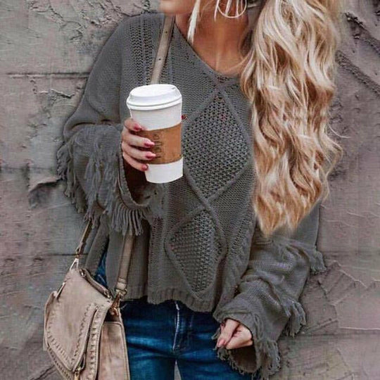 EB | Loose Fransenpullover