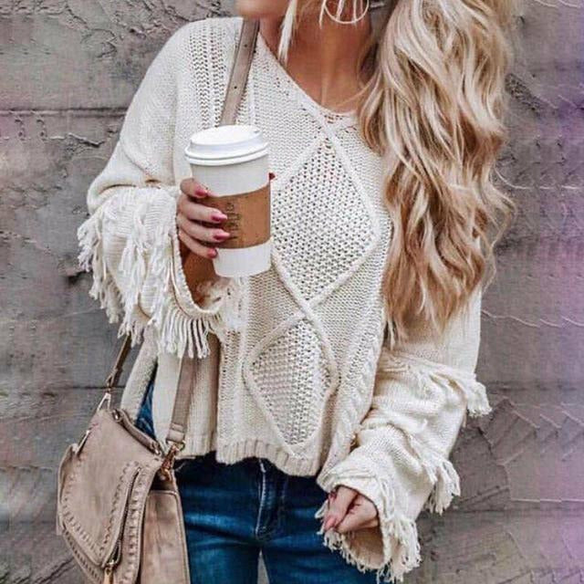 EB | Loose Fransenpullover