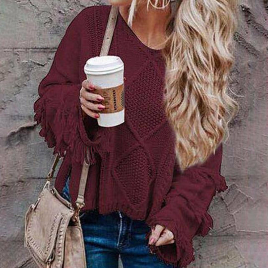 EB | Loose Fransenpullover