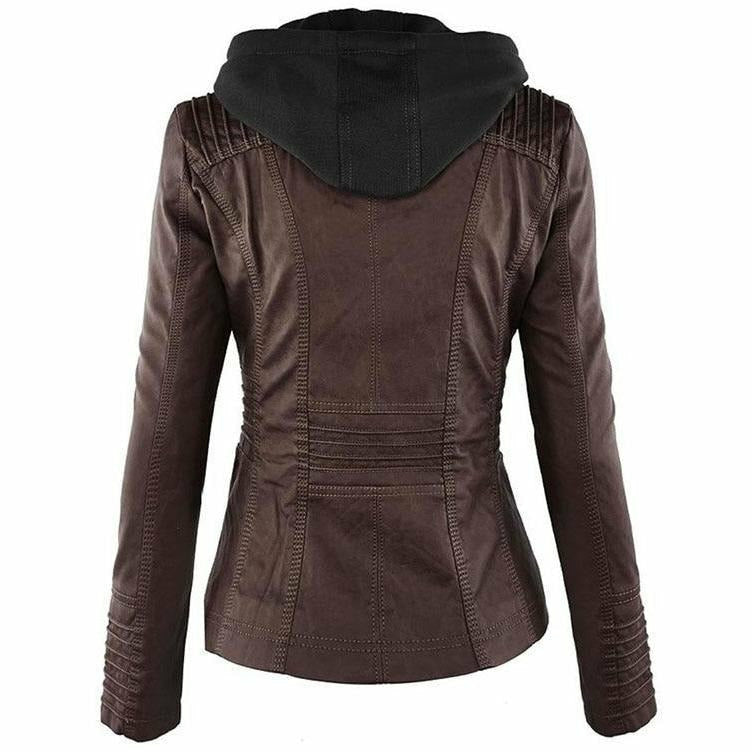 EB | Kapuzenjacke Aus Leder mit Kapuze