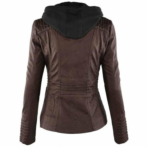 EB | Kapuzenjacke Aus Leder mit Kapuze