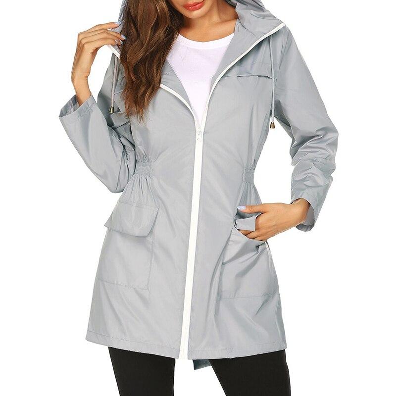 EB | Lange Wasserdichte Damenjacke mit Kapuze