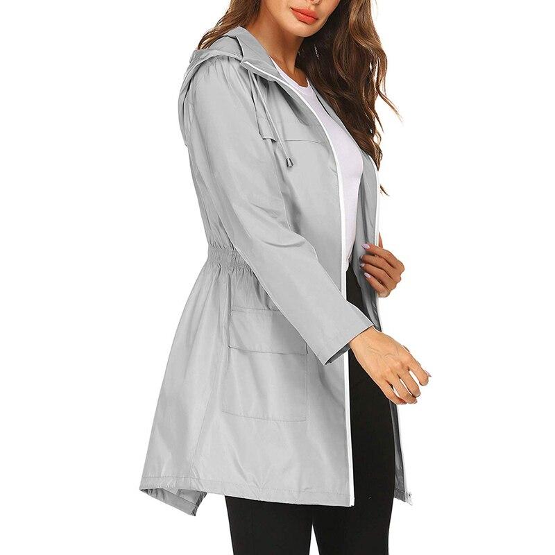 EB | Lange Wasserdichte Damenjacke mit Kapuze