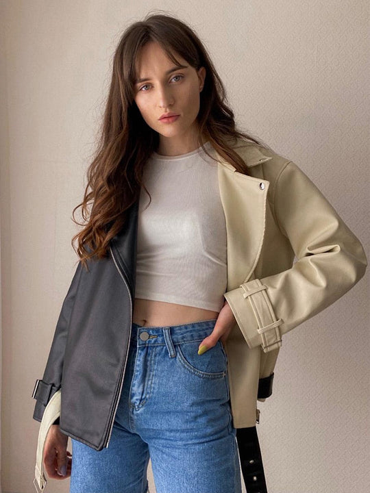 EB | Zeitlose Lederjacke Mit Glattem Finish