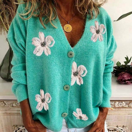 EB | Strickjacke mit Blumenstickerei