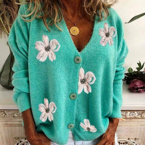 EB | Strickjacke mit Blumenstickerei