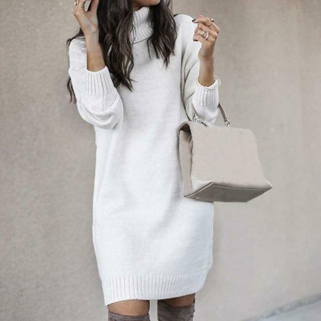 EB | Strickkleid mit Rollkragen für Damen
