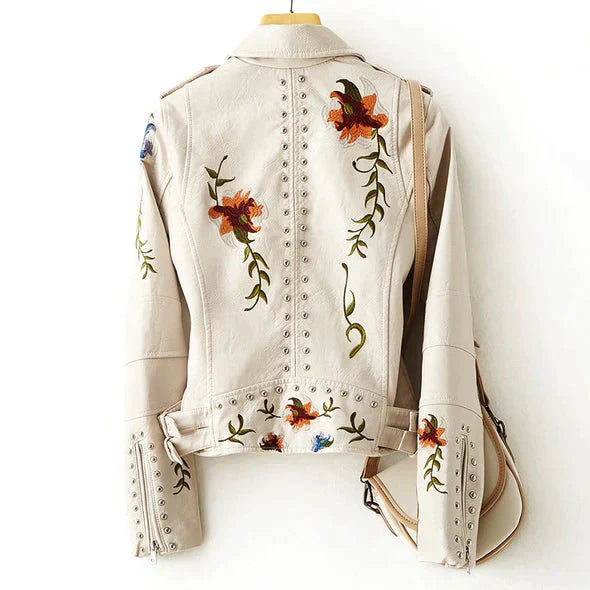 EB | Lederjacke Geblümte