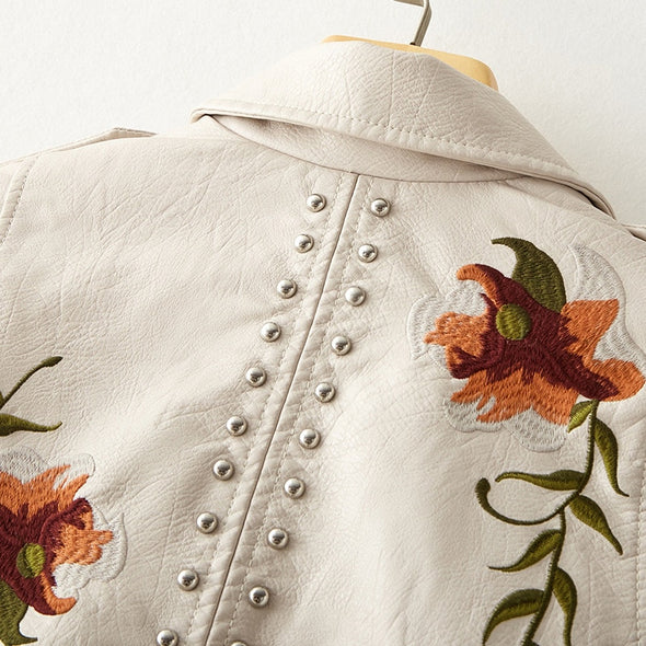 EB | Lederjacke Geblümte