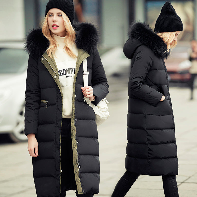 EB | Schicke lange Wärmejacke mit Kapuze