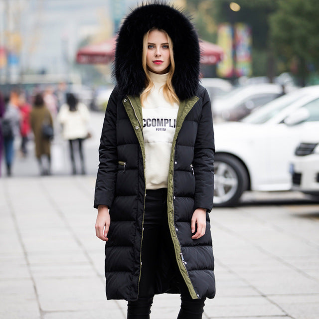 EB | Schicke lange Wärmejacke mit Kapuze