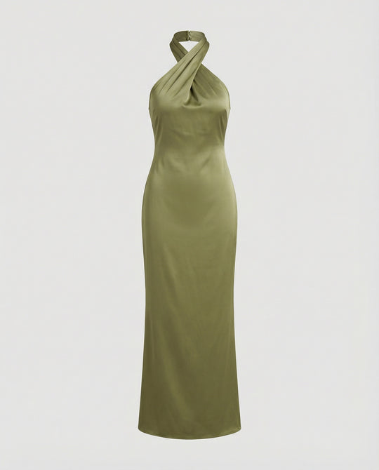 Damen Elegantes Abendkleid mit asymmetrischem Halterneck und figurformendem Schnitt EB
