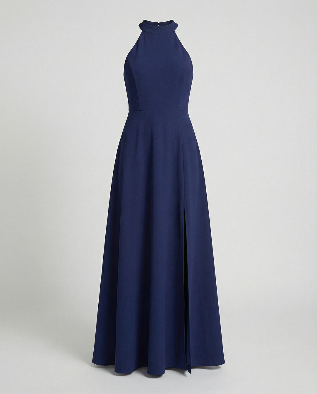 Damen Elegantes Maxikleid mit Seitenschlitzen und hochgeschlossenem Ausschnitt EB