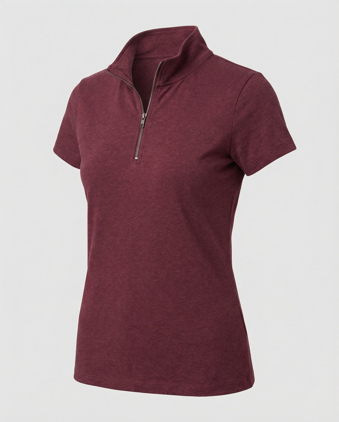 Damen Poloshirt mit kurzem Reißverschluss und figurbetontem Schnitt EB