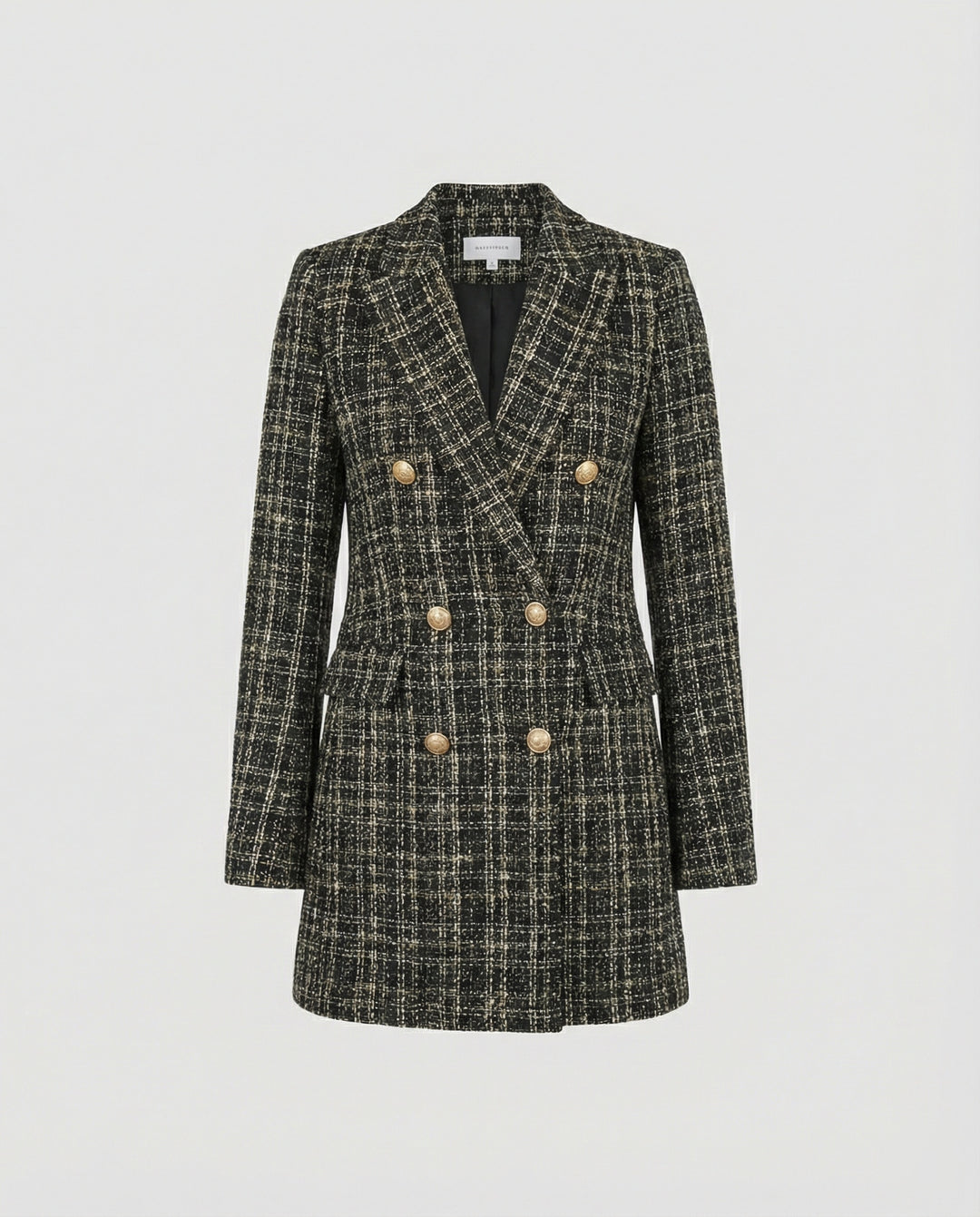 Damen Tweed-Blazer mit Doppelknopfleiste