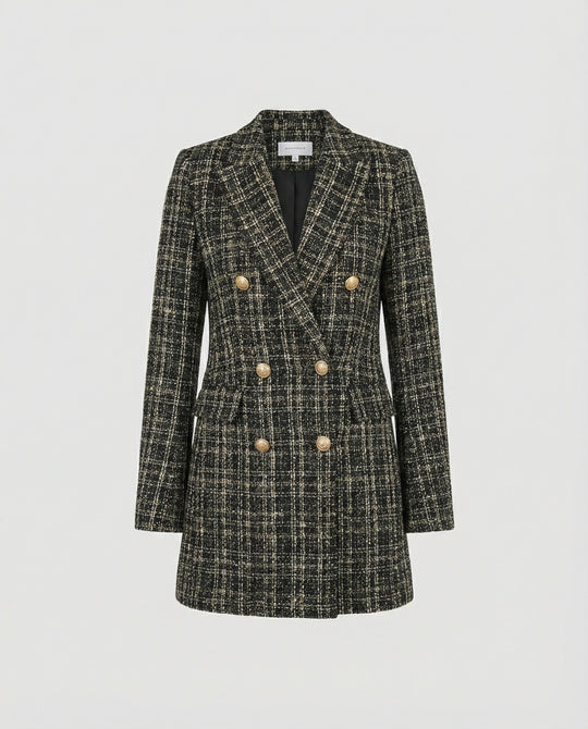 Damen Tweed-Blazer mit Doppelknopfleiste