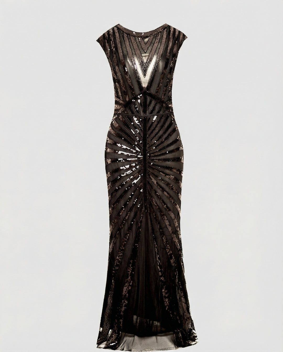 Elegantes Langes Abendkleid mit Paillettenmuster für Festliche Anlässe | EB
