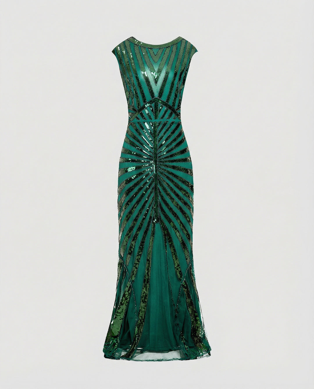 Elegantes Langes Abendkleid mit Paillettenmuster für Festliche Anlässe | EB