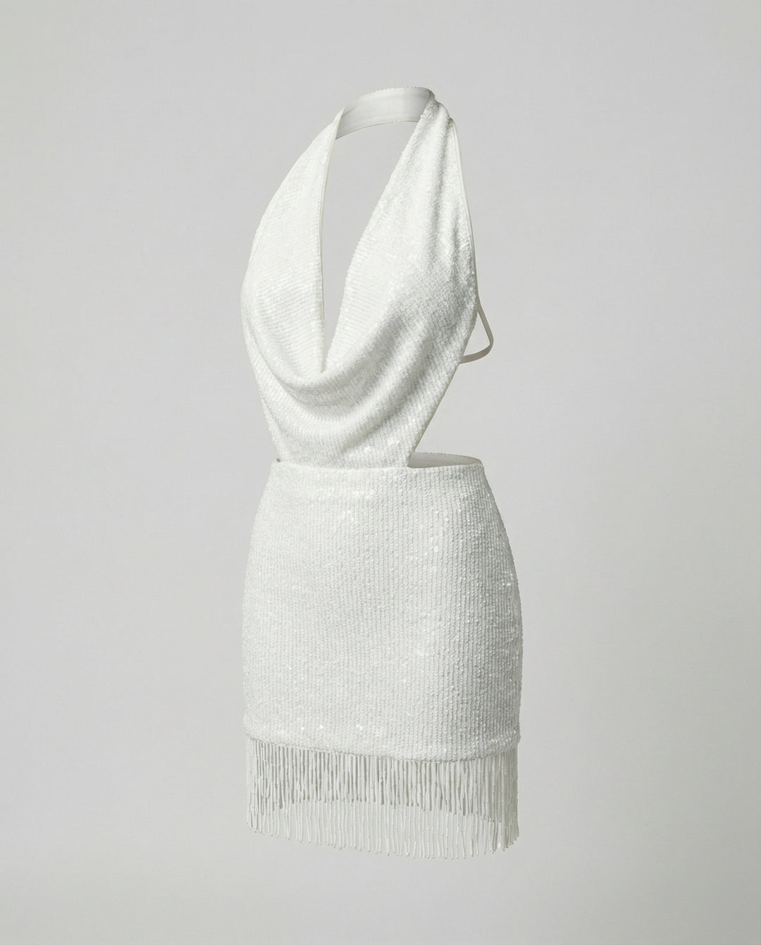 Damen Funktionsreiches Abendkleid mit Pailletten und Fransen EB