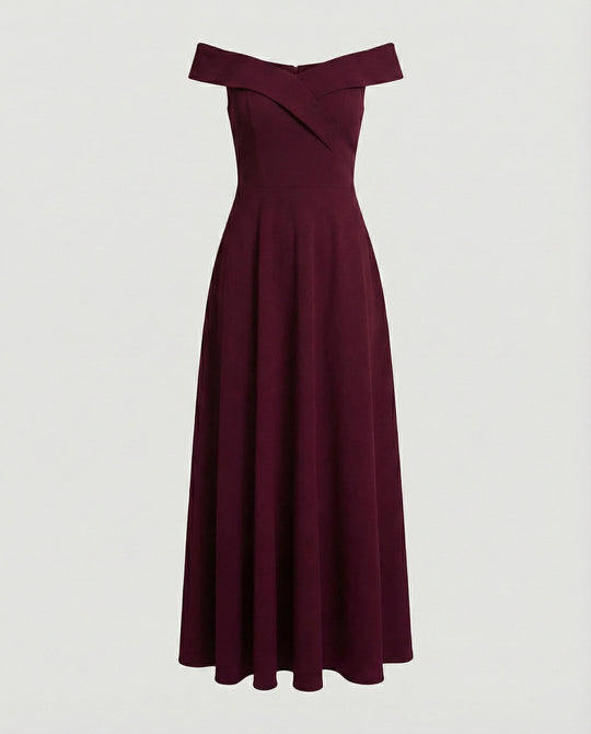 EB | Elegantes Off-Shoulder Langes Catwalk Abendkleid