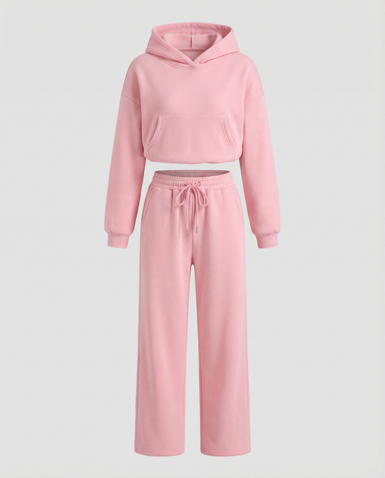 Damen Sweat-Set mit lässigem Schnitt und hohem Kragen EB