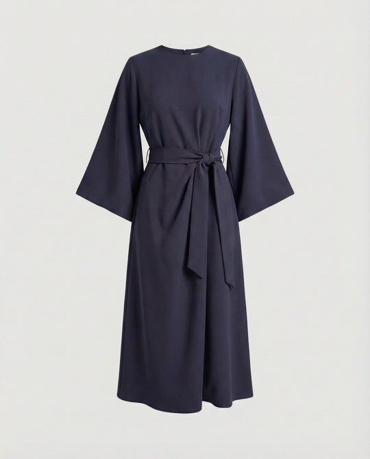 EB | Elegantes Kleid mit Laternenärmeln und Gürtel