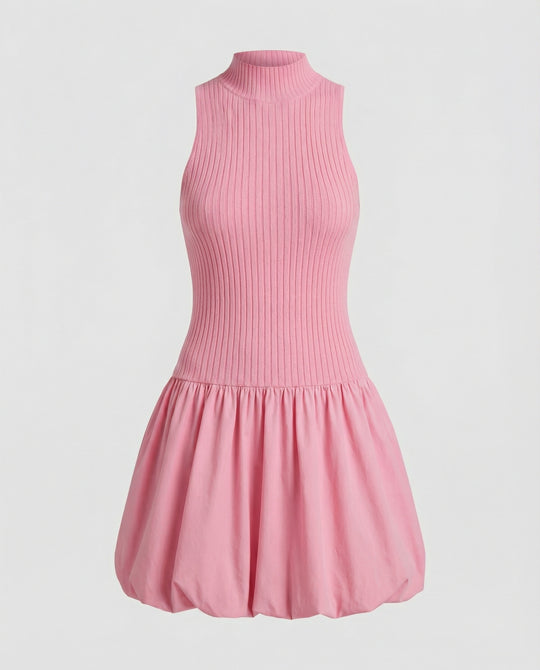 Damen Kleid mit ärmellosem, figurbetontem Oberteil und voluminösem Rock EB