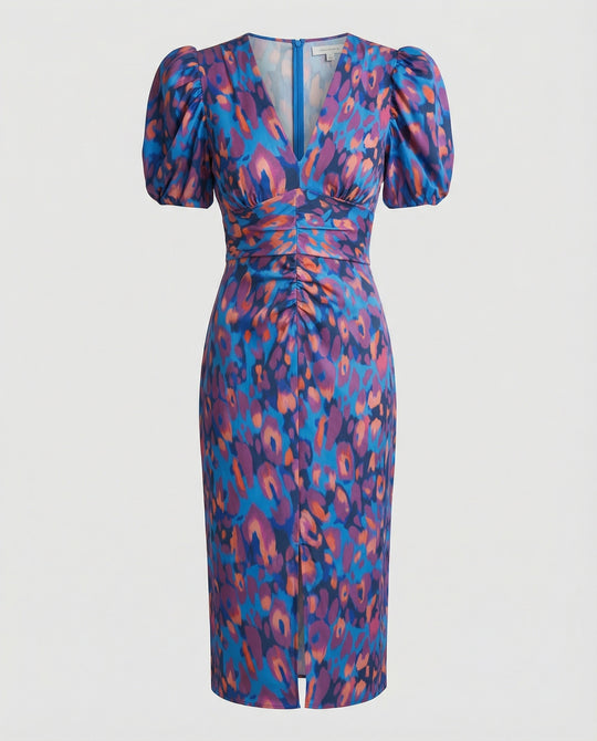 Damen Abendkleid mit voluminösen Puffärmeln EB