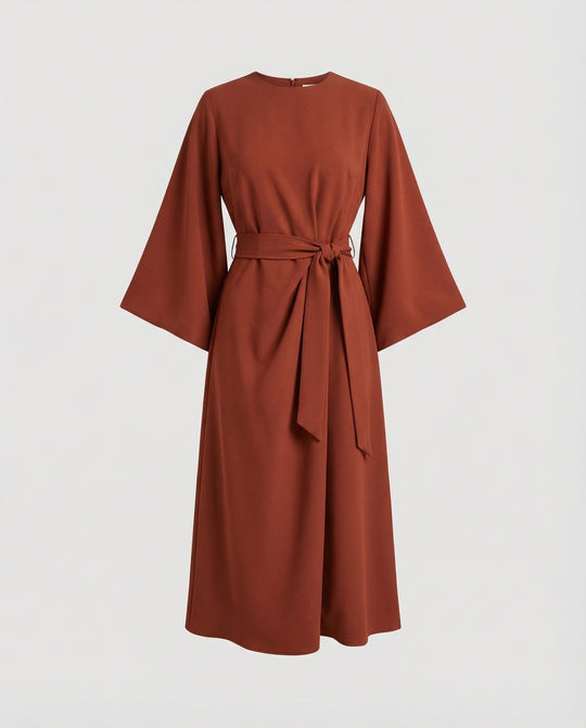 EB | Elegantes Kleid mit Laternenärmeln und Gürtel