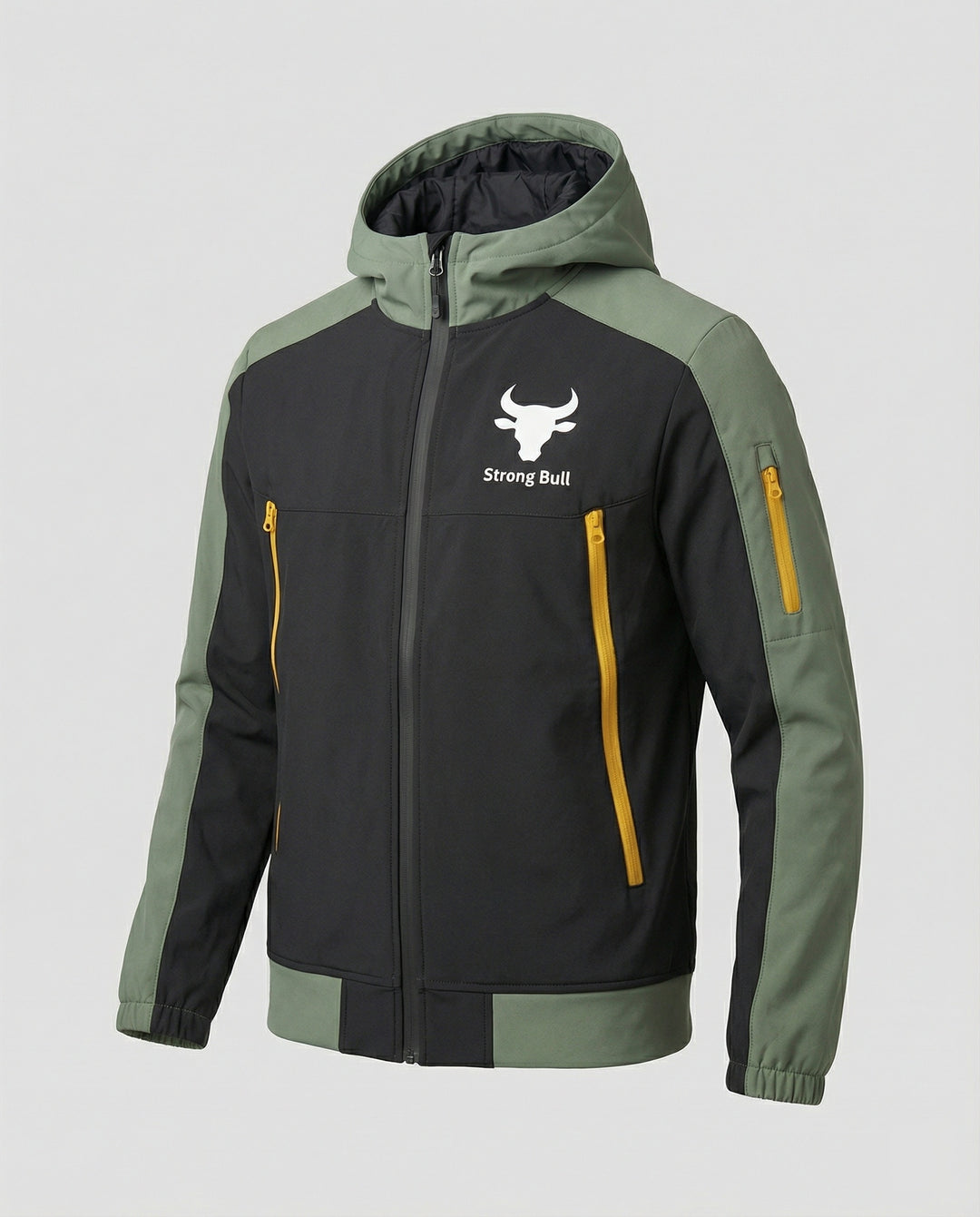 EB | Herrenjacke mit Reißverschluss, Kapuze und Farbblockdesign