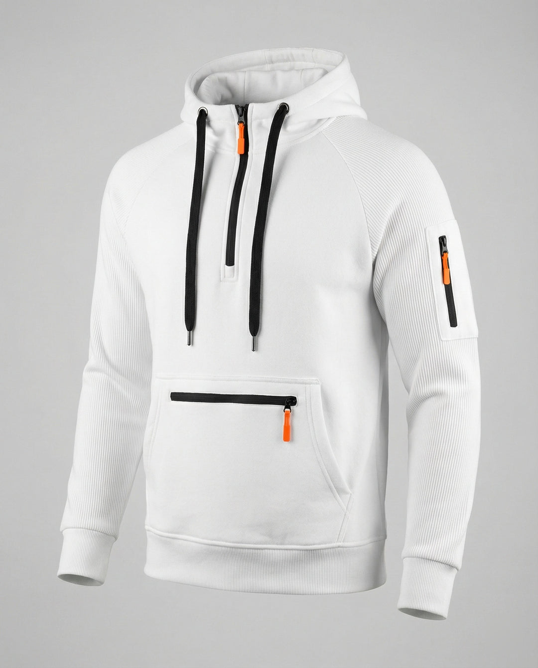 Herren sportlicher Hoodie mit praktischen Reißverschlusstaschen und verstellbarem Kapuzenzug EB