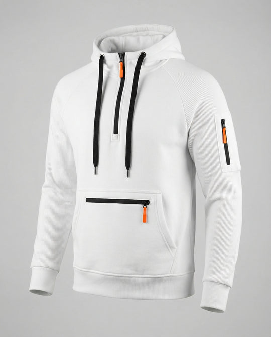 Herren sportlicher Hoodie mit praktischen Reißverschlusstaschen und verstellbarem Kapuzenzug EB