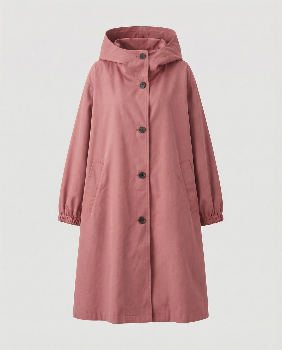EB | stilvolle lange Damenjacke mit Kapuze