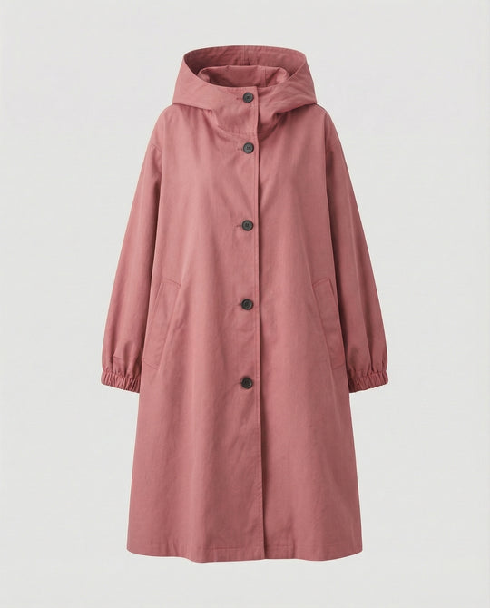 EB | stilvolle lange Damenjacke mit Kapuze