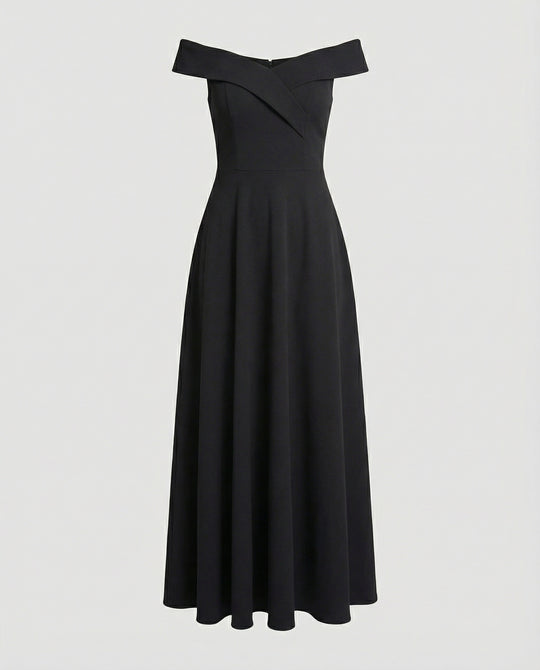 EB | Elegantes Off-Shoulder Langes Catwalk Abendkleid