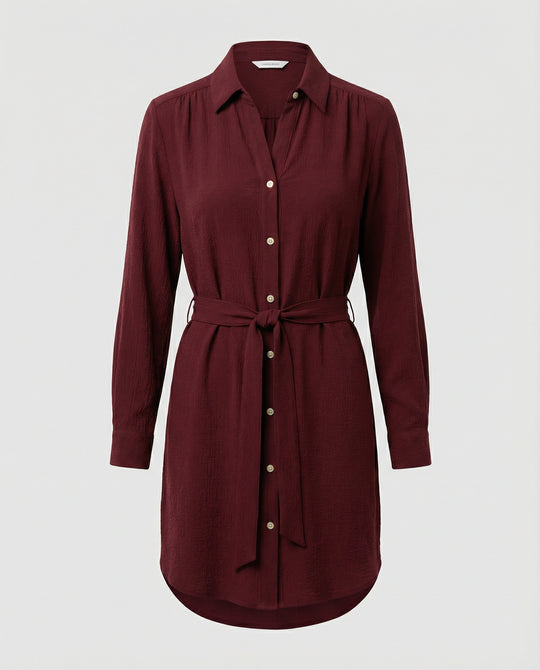 Hemdblusenkleid Mit Taillengürtel Damen