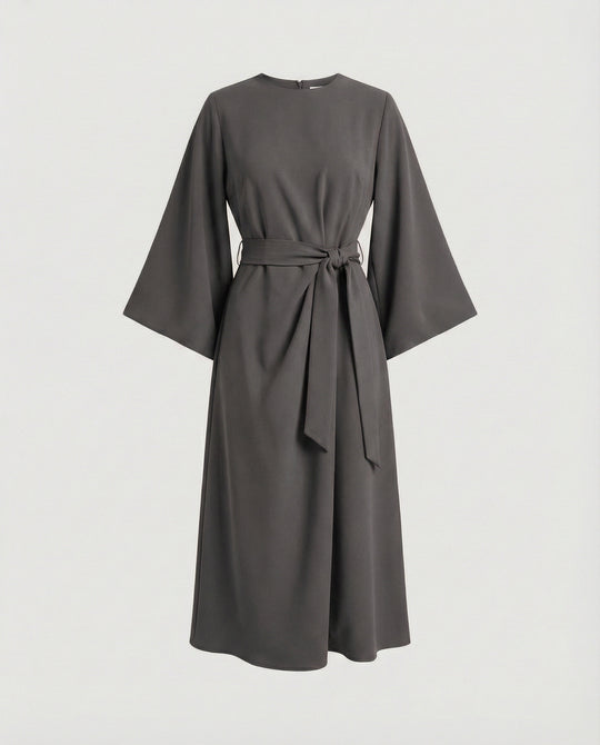 EB | Elegantes Kleid mit Laternenärmeln und Gürtel