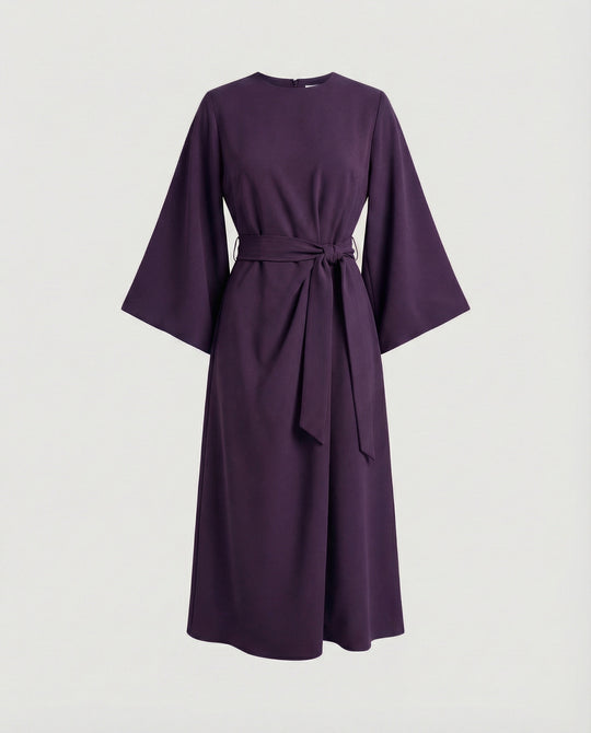 EB | Elegantes Kleid mit Laternenärmeln und Gürtel